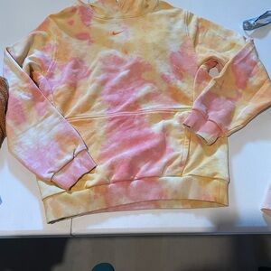 Nike Pink and Yellow Tie-Dye Sweatshirt